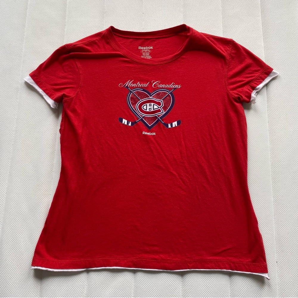 Reebok Red Montreal Canadiens Women's Short Sleeve Tee
